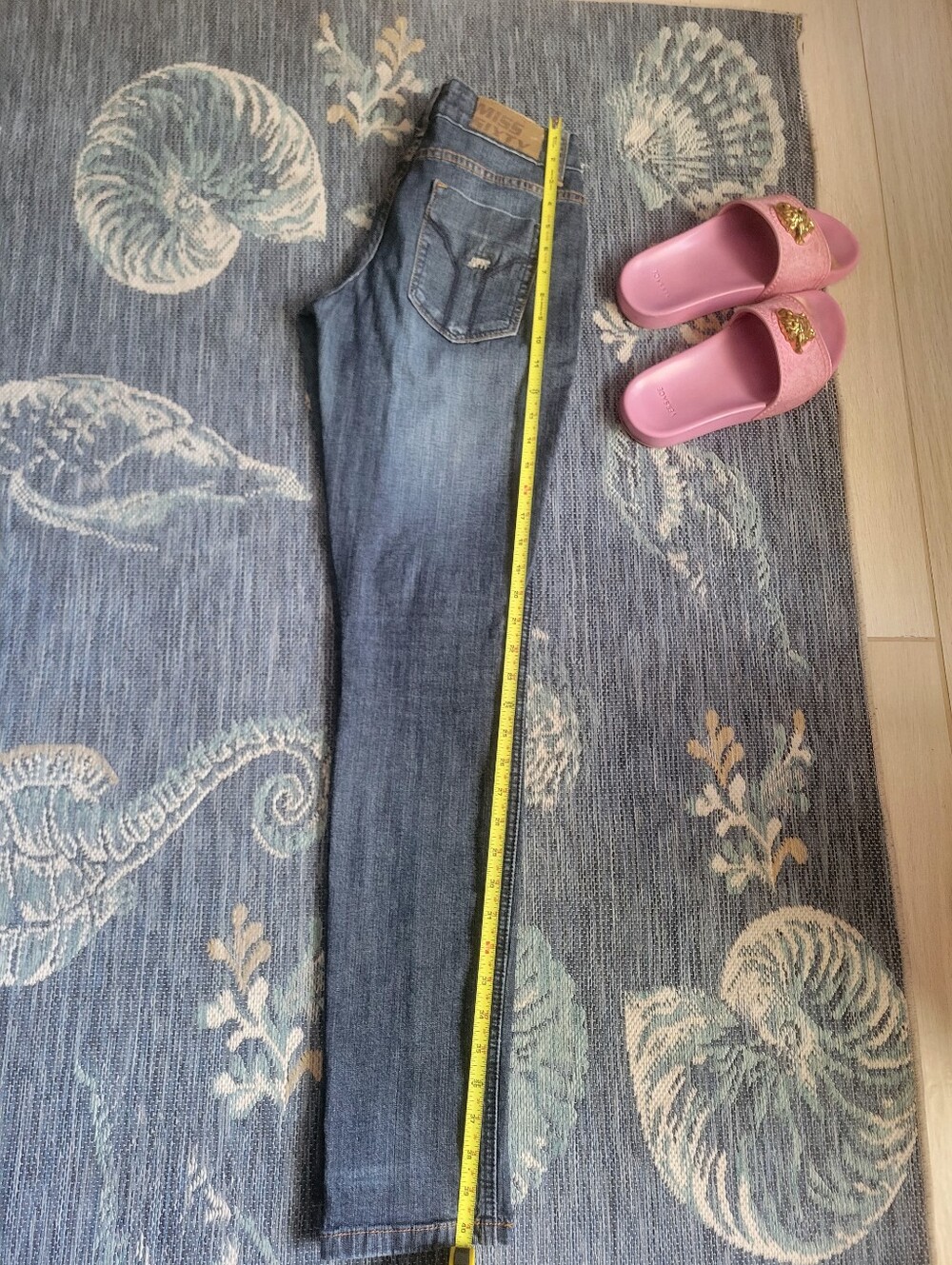 'Miss Sixty Women's Dark Blue Straight-Leg Jeans Y2k